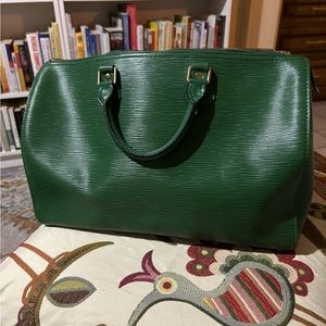 Louis Vuitton green speedy handbag
